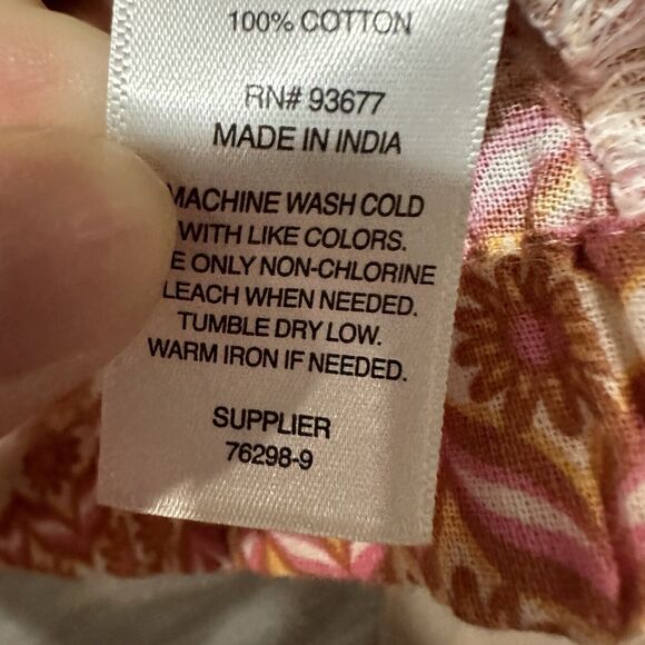 ANA A New Approach Daisy Tank Hippie Pink Orange Floral Size Medium - Picture 5 of 6